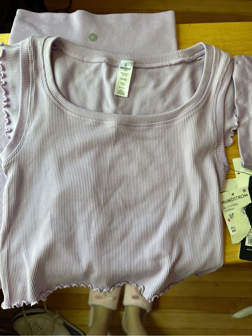 NWT‎ 90 Degree By Reflex girls Lavender seamless Ribbed set and headband size XL